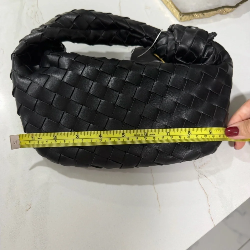 Elegant Black Woven Handbag